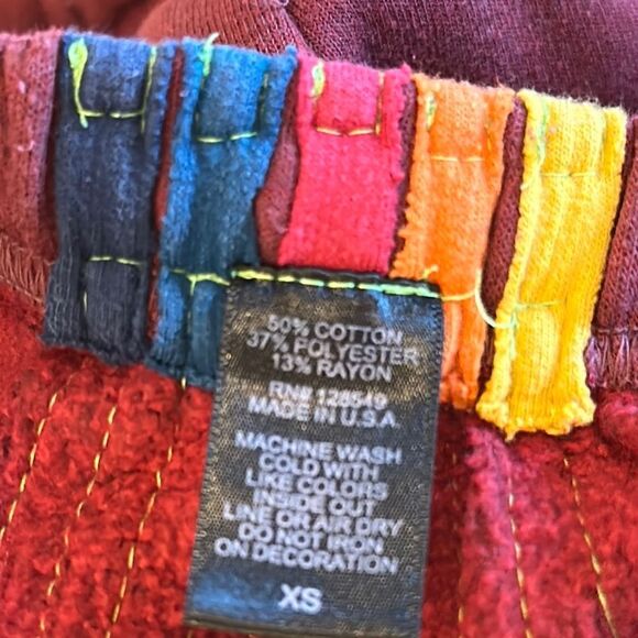 Aviator Nation Women’s Maroon Joggers with Colored Embroidered Side Stripes - XS - Picture 5 of 7